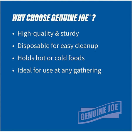 Genuine Joe 12 oz Reusable Plastic Bowls - Serving - Disposable - White - Body - 125/Pack - 8 / Carton