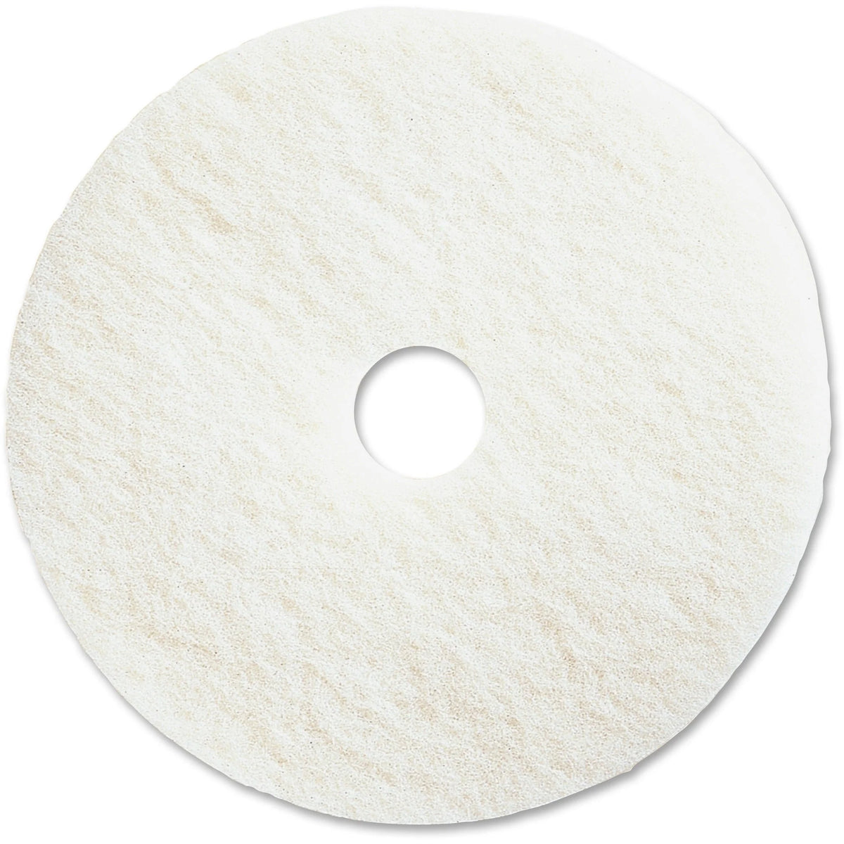Genuine Joe 13’’ Polishing Floor Pad - Resilient Fiber for 175-350 rpm Speed - White - 5/Carton - Machines & Accessories