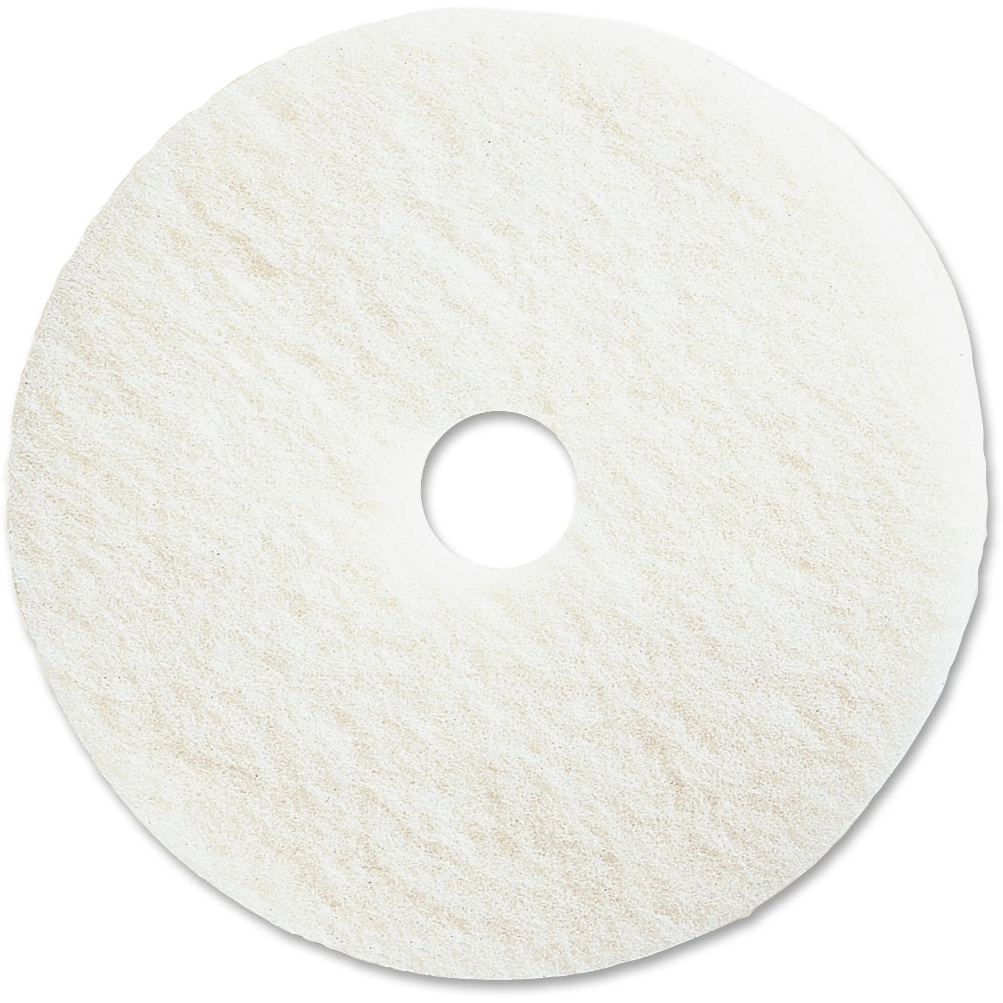Genuine Joe 13’’ Polishing Floor Pad - Resilient Fiber for 175-350 rpm Speed - White - 5/Carton - Machines & Accessories