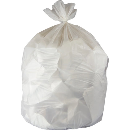 Genuine Joe 16-Gallon Trash Bags - White 0.40 mil Thickness - 500/Carton - & Liners