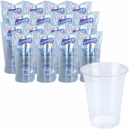 Genuine Joe 16 oz Clear Plastic Cups - fl - Cold Drink Beverage - 25/Pack - 20 / Carton