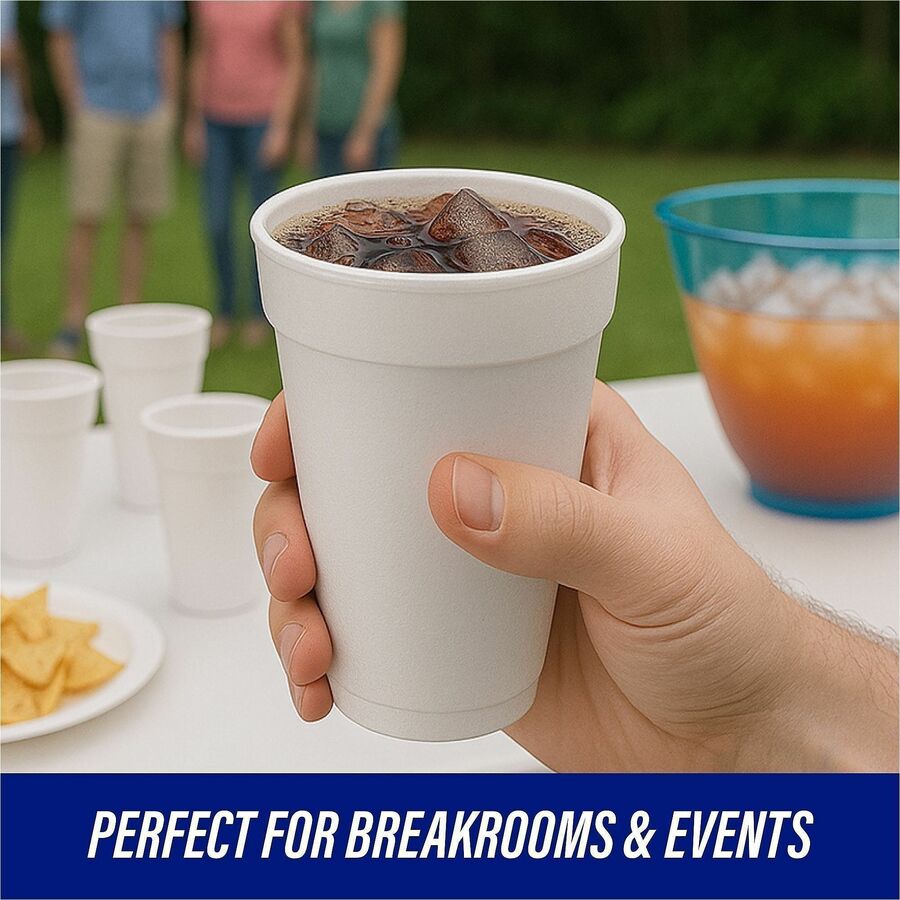 Genuine Joe 16 oz Hot/Cold Foam Cups - fl - White - Hot Drink Cold - 25/Pack - 20 / Carton