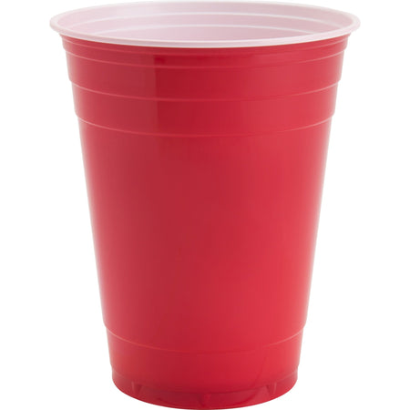 Genuine Joe 16 oz Party Cups - fl - Red - Plastic - Cold Drink - 50 / Pack