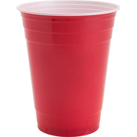 Genuine Joe 16 oz Party Cups - fl - Red - Plastic - Cold Drink - 50 / Pack
