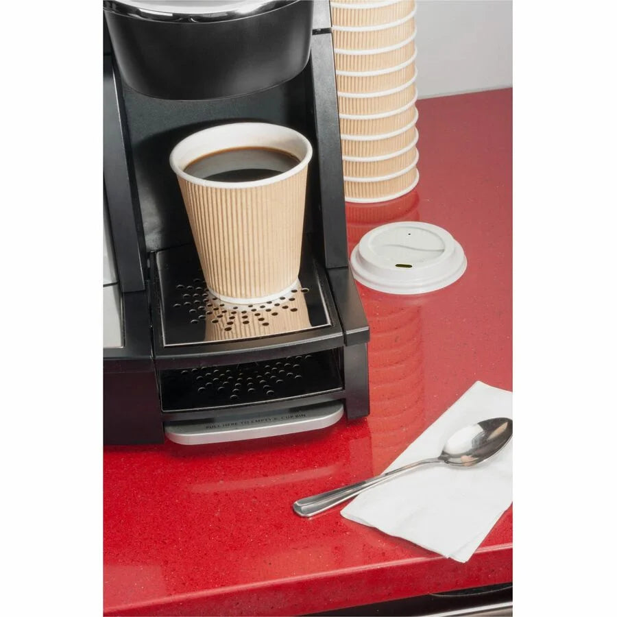 Genuine Joe 16 oz Rippled Hot Cups: Brown Drink Beverage Bundle - Cups
