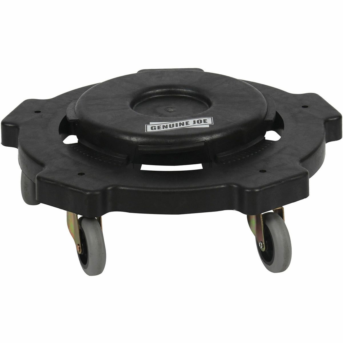 Genuine Joe 17.9’’ Round Dolly - 5 Casters - 3’’ Caster Size - Resin - 6.30’’ Height - Black - 1 Each - Hand Trucks &