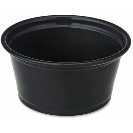 Genuine Joe 2 oz Portion Cups - fl - Black - Polystyrene - 50/Bag - 50 / Carton - Food Storage