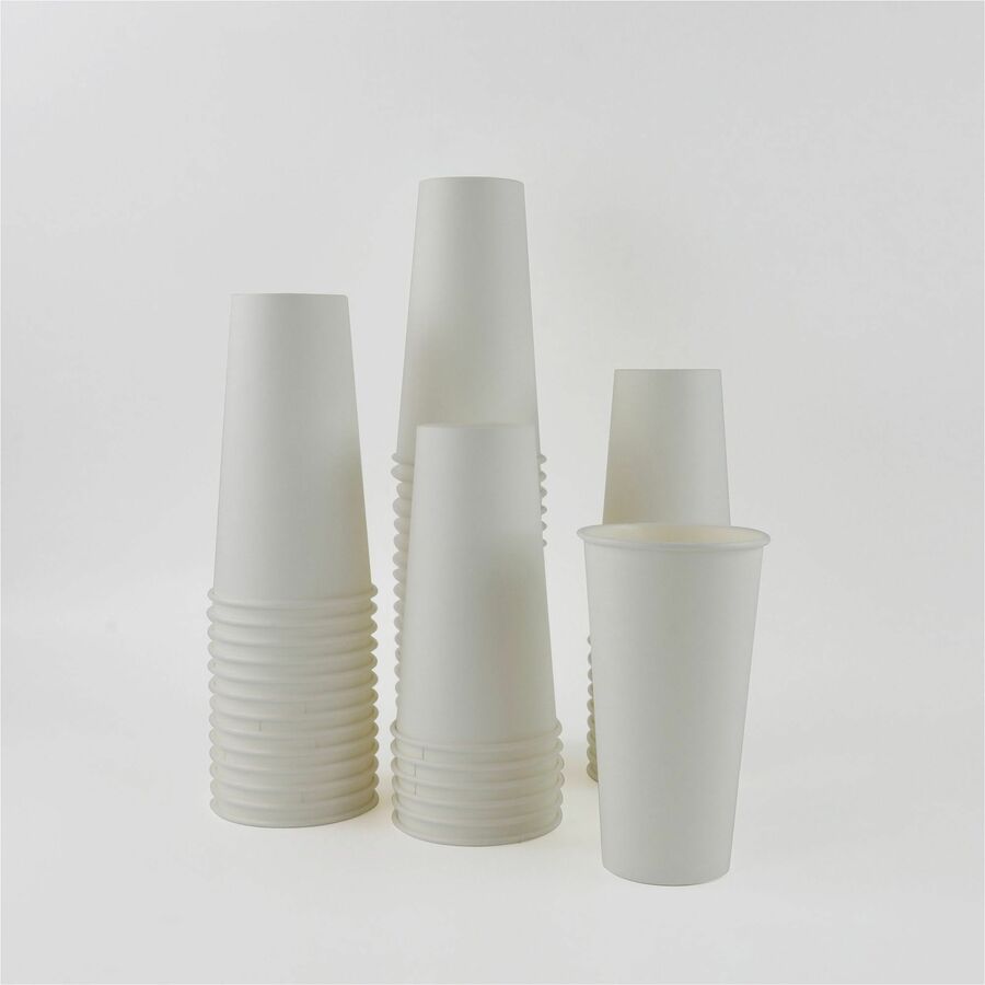 Genuine Joe 20 oz Disposable Hot Cups - fl - White - Polyurethane - Coffee Drink Picnic Company Tea Chocolate