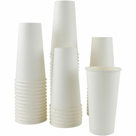 Genuine Joe 20 oz Disposable Hot Cups - fl - White - Polyurethane - Coffee Drink Picnic Company Tea Chocolate