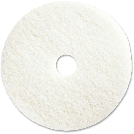 Genuine Joe 20’’ Super White Floor Pad - Diameter x 1’’ Thickness - 1000 rpm to 3000 Speed Supported - Machines &