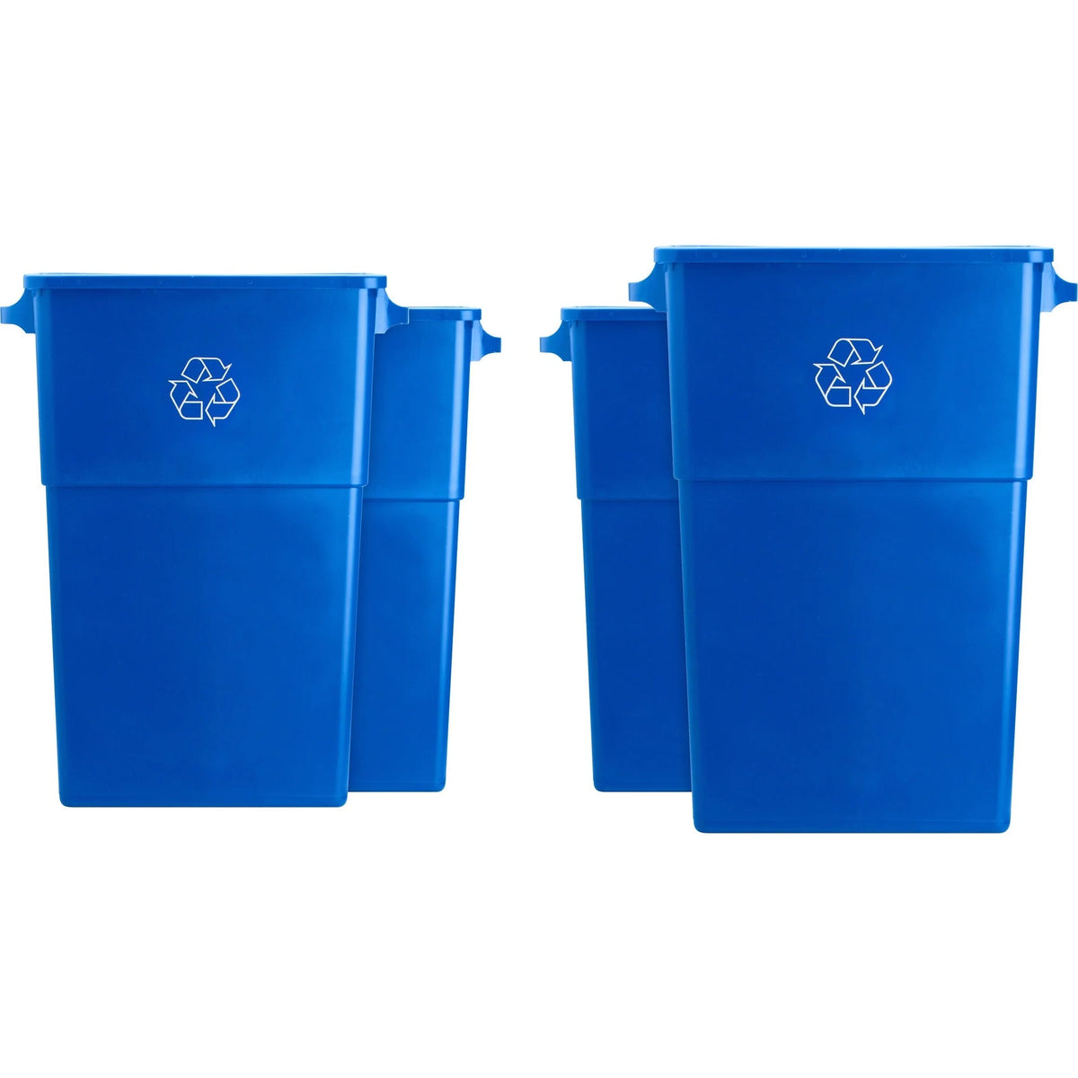 Genuine Joe 23 Gallon Recycling Container - Rectangular Blue/White - Bins