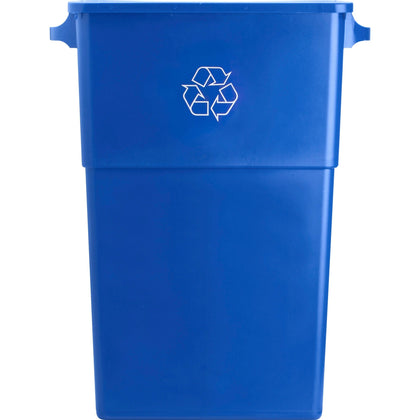 Genuine Joe 23 Gallon Recycling Container - Rectangular Blue/White - Bins