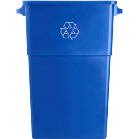 Genuine Joe 23 Gallon Recycling Container - Rectangular Blue/White - Bins