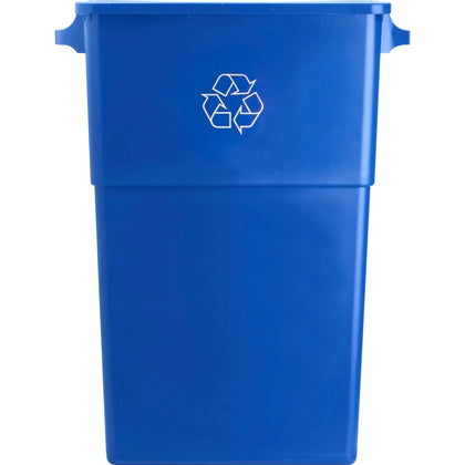 Genuine Joe 23 Gallon Recycling Container - Rectangular Blue/White - Bins