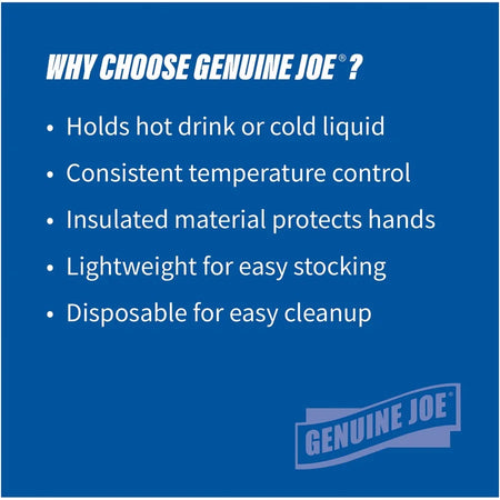 Genuine Joe 24 oz Foam Cups: White Styrofoam for Hot & Cold Drinks - Cups