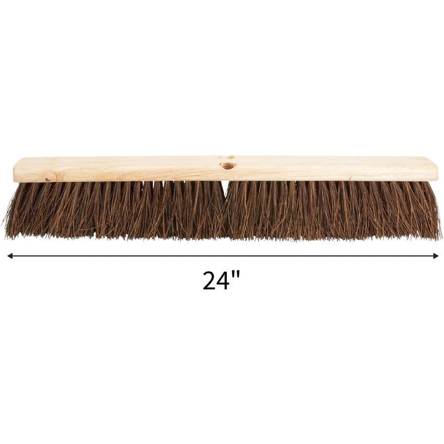 Genuine Joe 24’’ Push Broomhead - Brown - Lacquered Wood - Length - 1 Each - Brooms & Sweepers