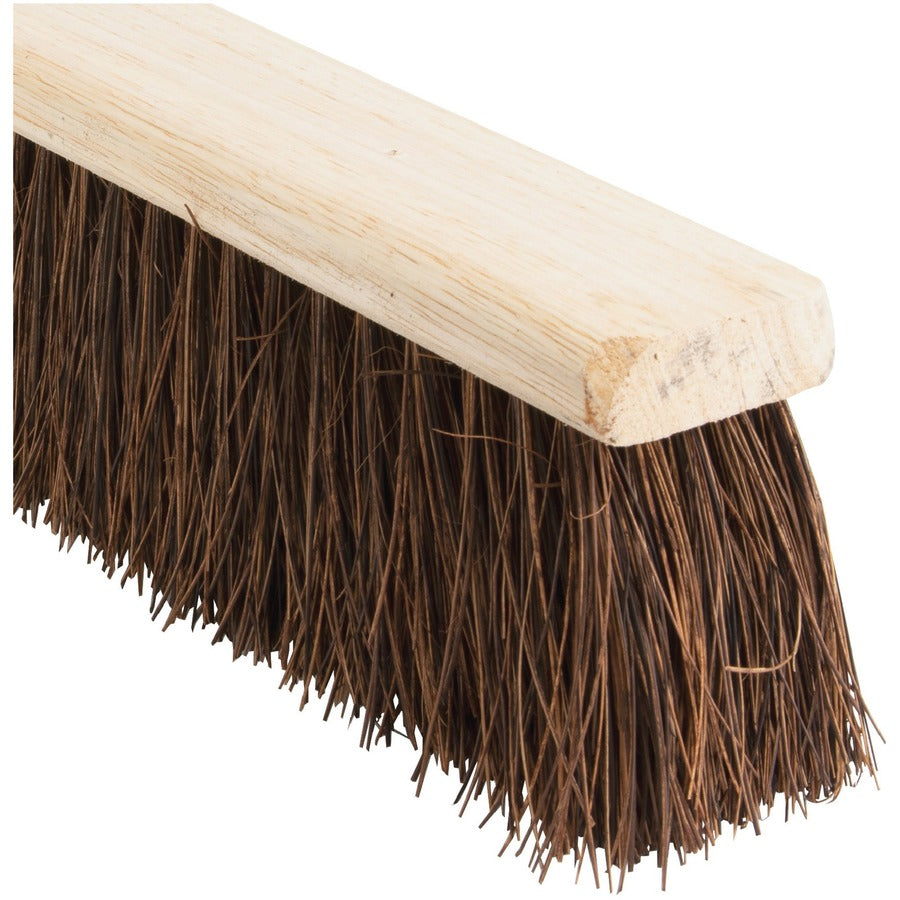 Genuine Joe 24’’ Push Broomhead - Brown - Lacquered Wood - Length - 1 Each - Brooms & Sweepers