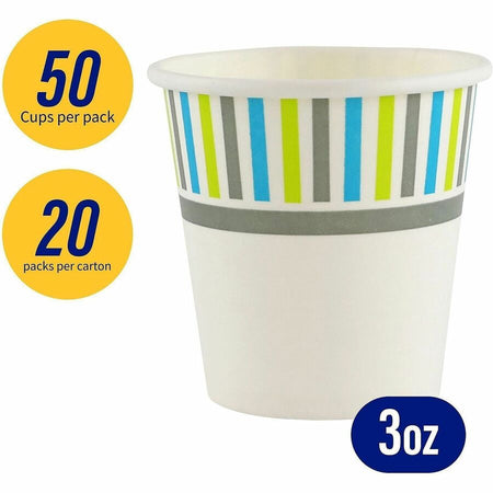Genuine Joe 3 oz Cold Cups - 50 / Pack - 20 / Carton - White - Paper - Beverage