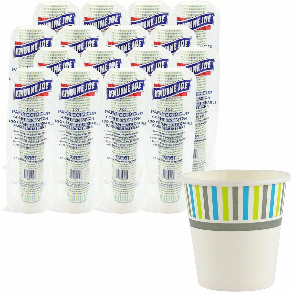Genuine Joe 3 oz Cold Cups - 50 / Pack - 20 / Carton - White - Paper - Beverage