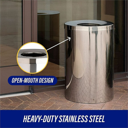 Genuine Joe 30 Gallon Stainless Steel Trash Receptacle - Alternate-Image1