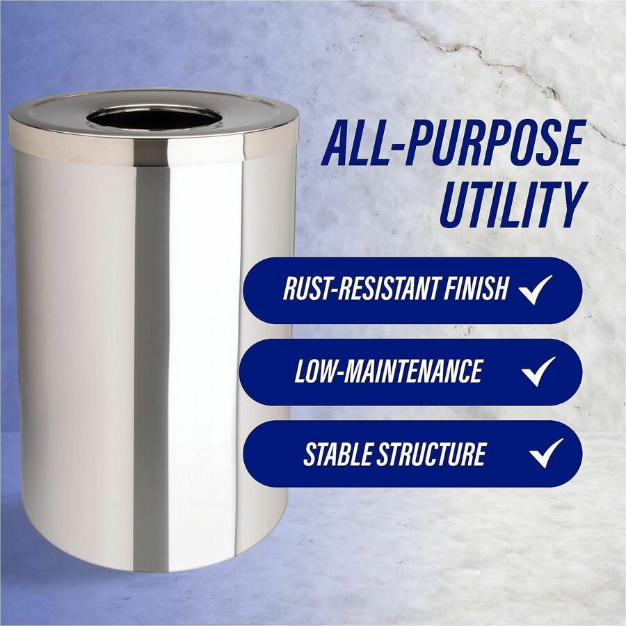 Genuine Joe 30 Gallon Stainless Steel Trash Receptacle - Alternate-Image4