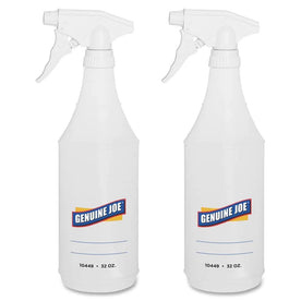 Genuine Joe 32 oz Trigger Spray Bottle - Suitable For Cleaning - Adjustable Flexible Graduated - Clear - 2/Pack - 24