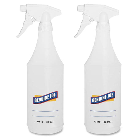 Genuine Joe 32 oz Trigger Spray Bottle - Suitable For Cleaning - Adjustable Flexible Graduated - Clear - 2/Pack - 24