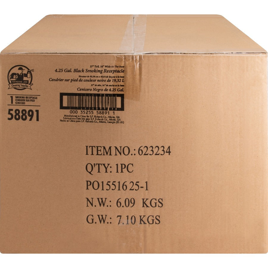 Genuine Joe 4.25 Gal Fire-safe Smoking Receptacle - Front