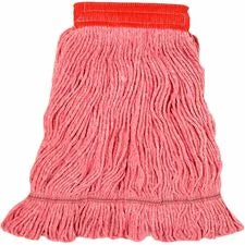 Genuine Joe 5’’ Looped End Wet Mop - Large - Ends 4-ply Headband Fray Resistant Durable Launderable Reusable Tailband
