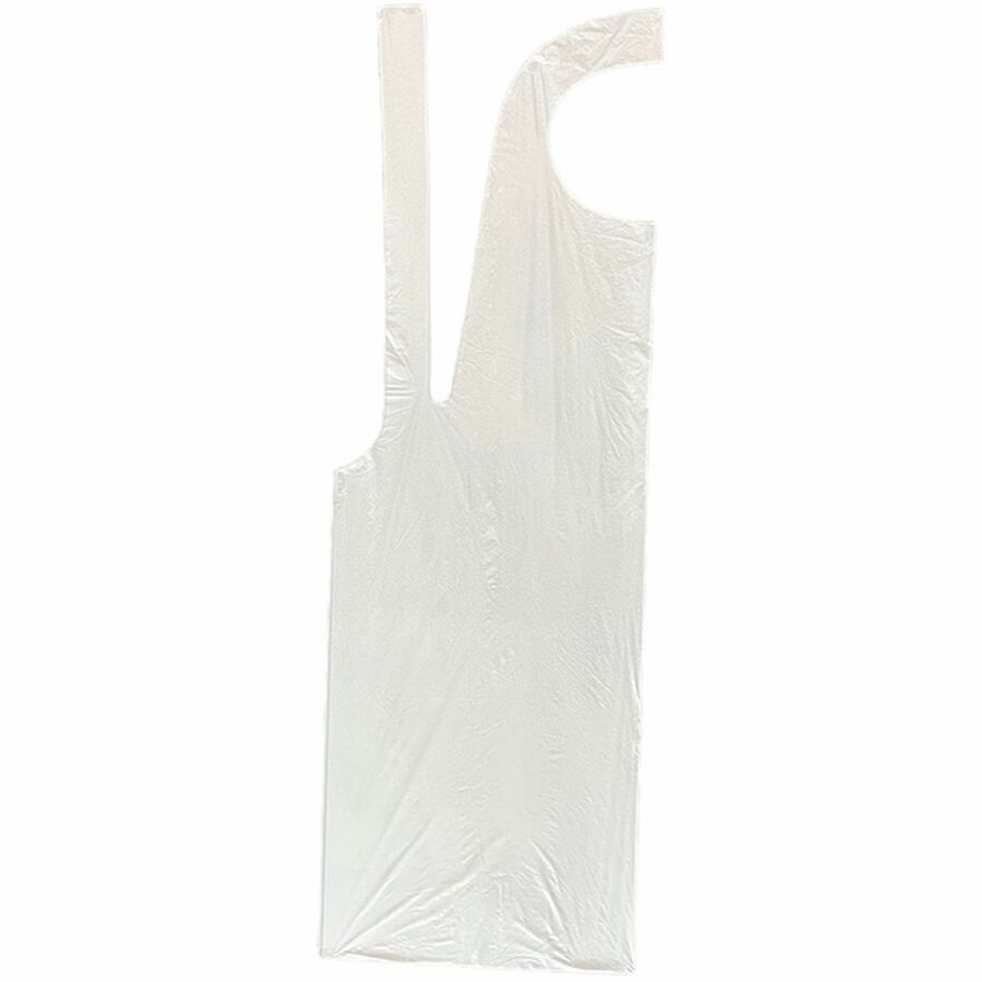 Genuine Joe 50" Disposable Poly Apron - Bottom