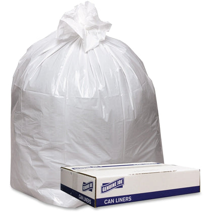 Genuine Joe 56 gal White Can Liners - Industrial Trash - Recycled - 100/Carton - Bags &