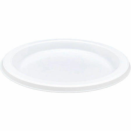 Genuine Joe 7’’ Disposable Plastic Plates Diameter White 125 / Pack Body Round (GJO10331)