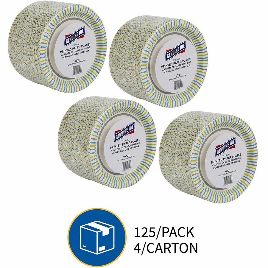 Genuine Joe 7" Printed Paper Plates - Alternate-Image8