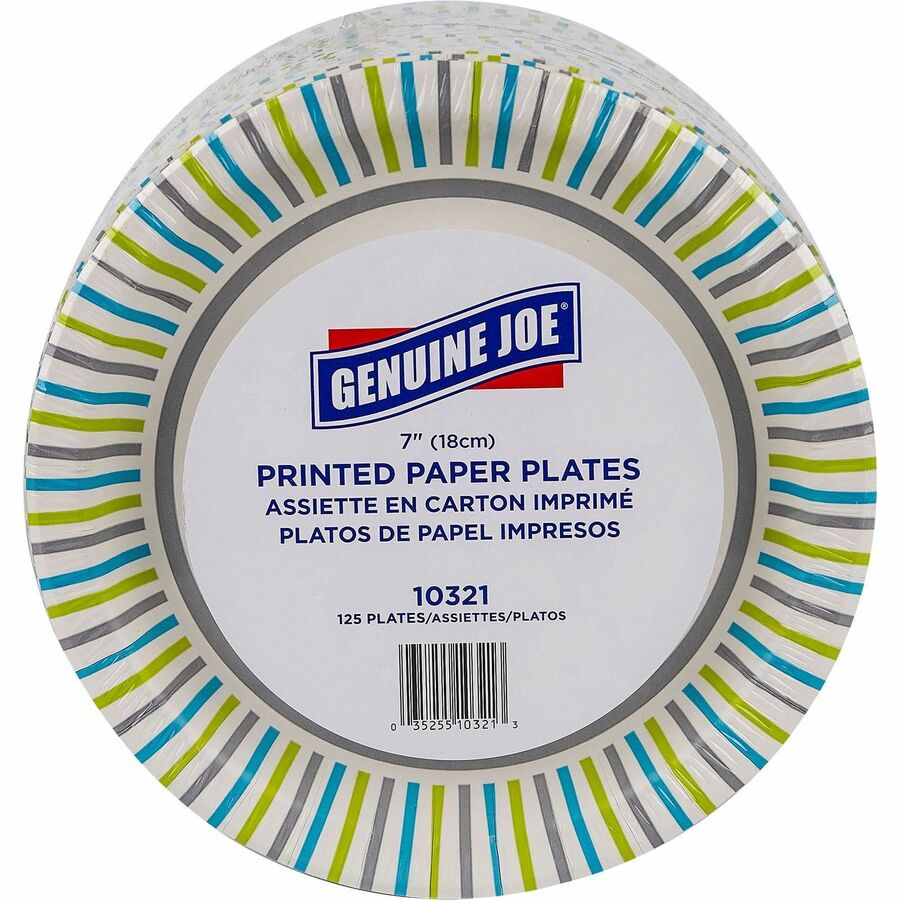 Genuine Joe 7" Printed Paper Plates - Front