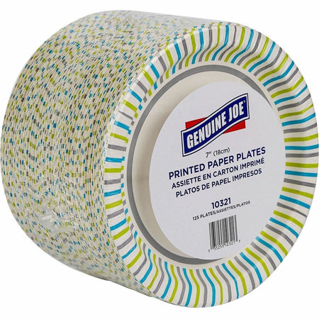 Genuine Joe 7" Printed Paper Plates - Left