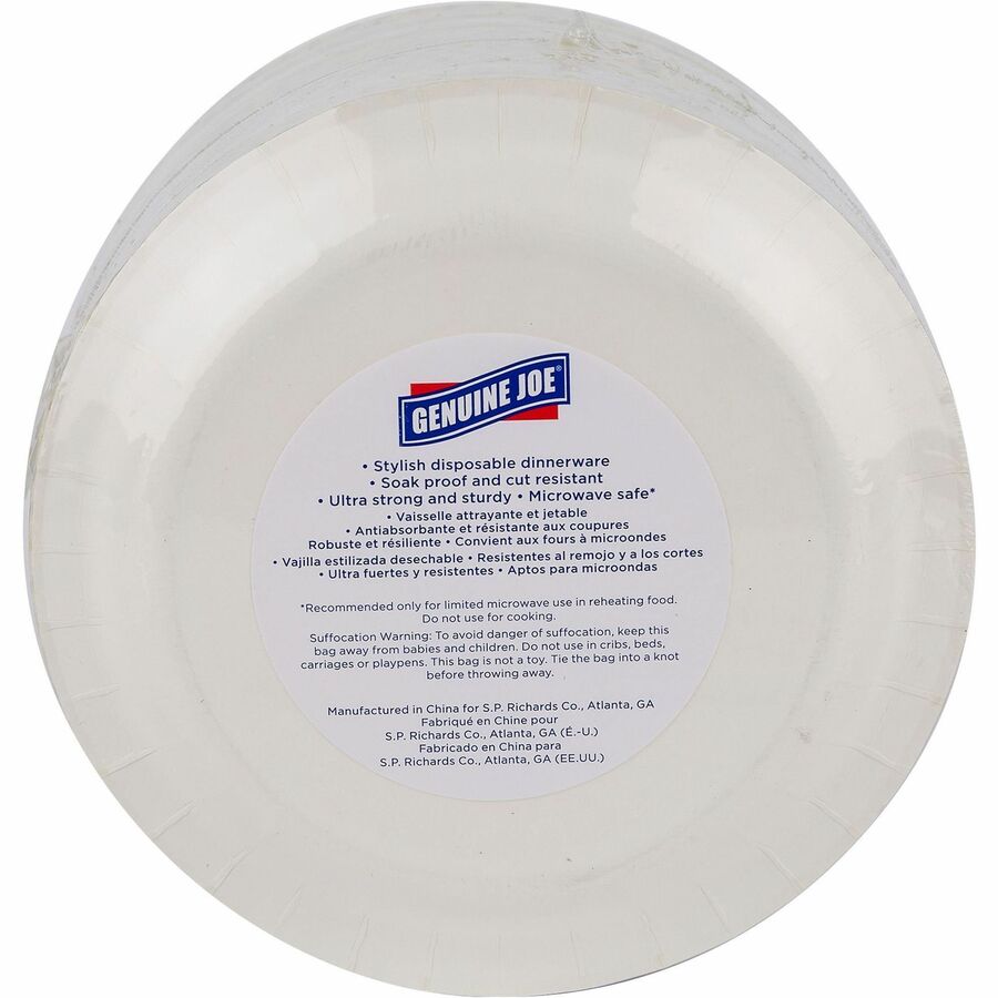 Genuine Joe 7" Printed Paper Plates - Rear