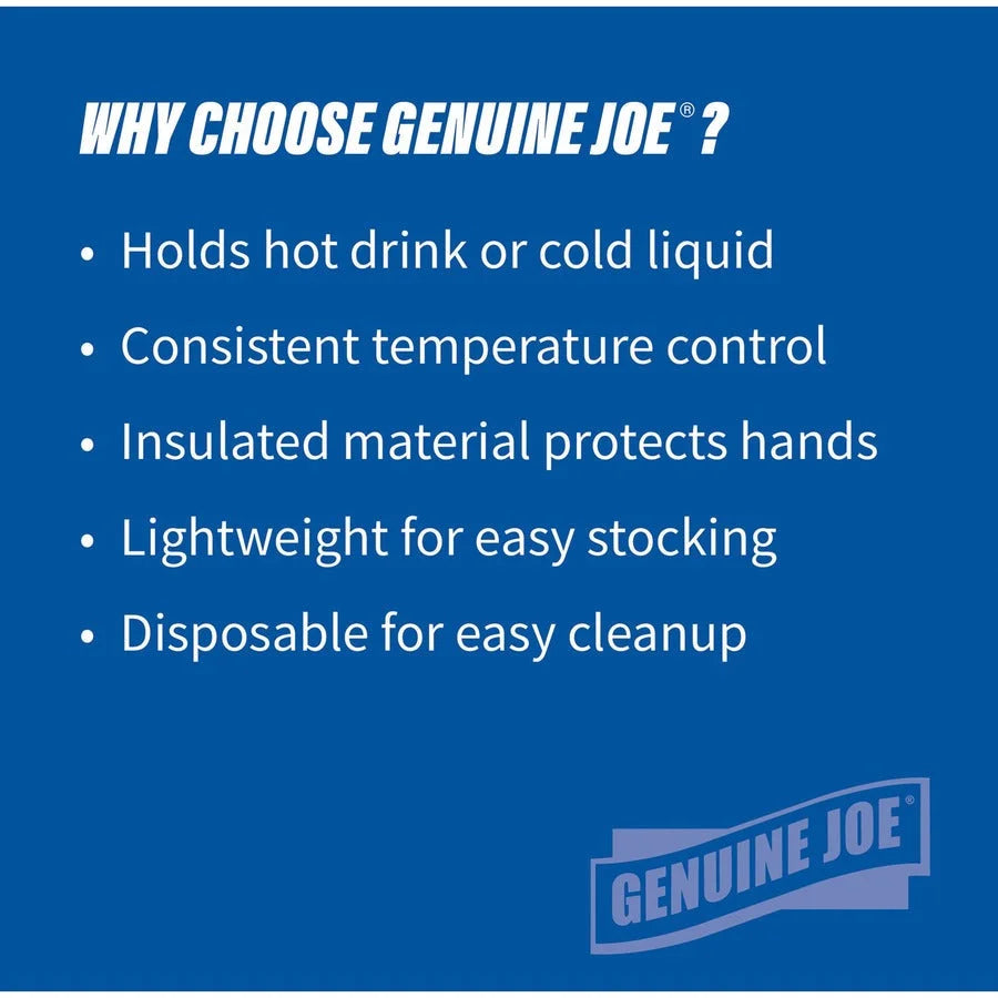 Genuine Joe 8 oz Foam Cups: White Hot/Cold Drink Cups