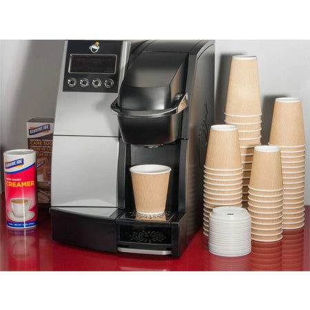 Genuine Joe 8 oz Rippled Hot Cups - Brown - 25 Pack