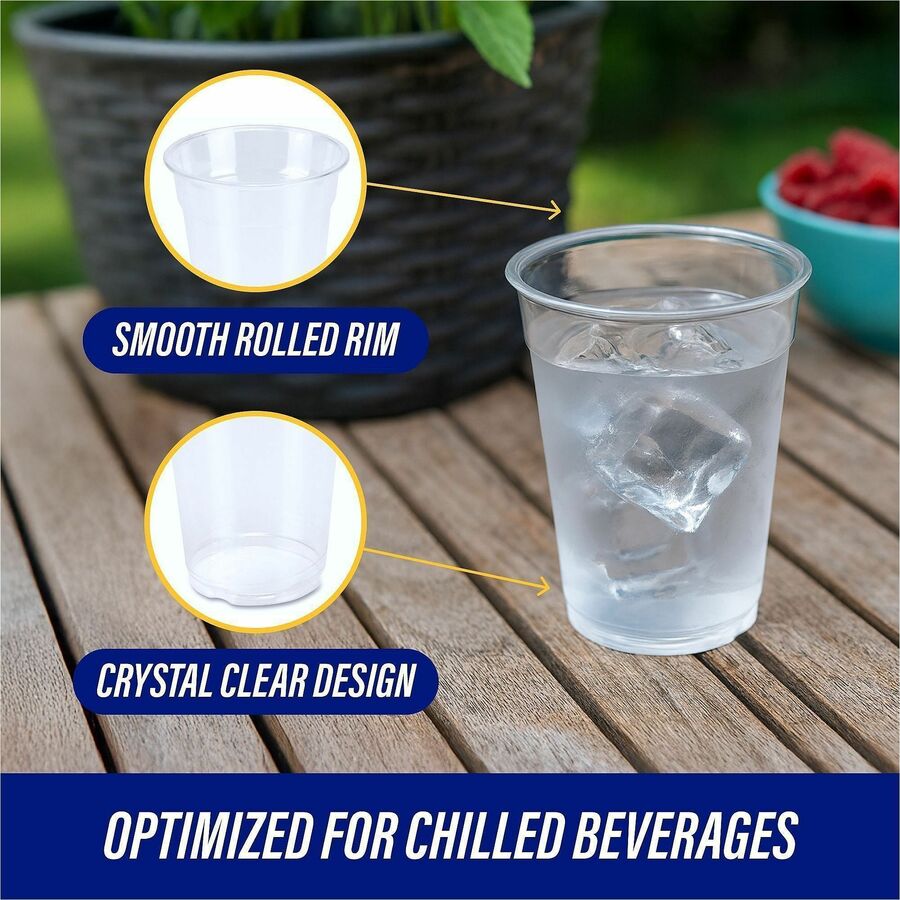 Genuine Joe 9 oz Clear Plastic Cups - fl - Cold Drink Beverage - 50/Pack - 20 / Carton