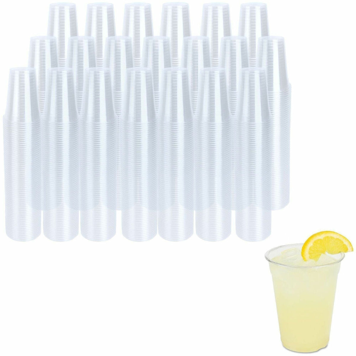 Genuine Joe 9 oz Clear Plastic Cups - fl - Cold Drink Beverage - 50/Pack - 20 / Carton