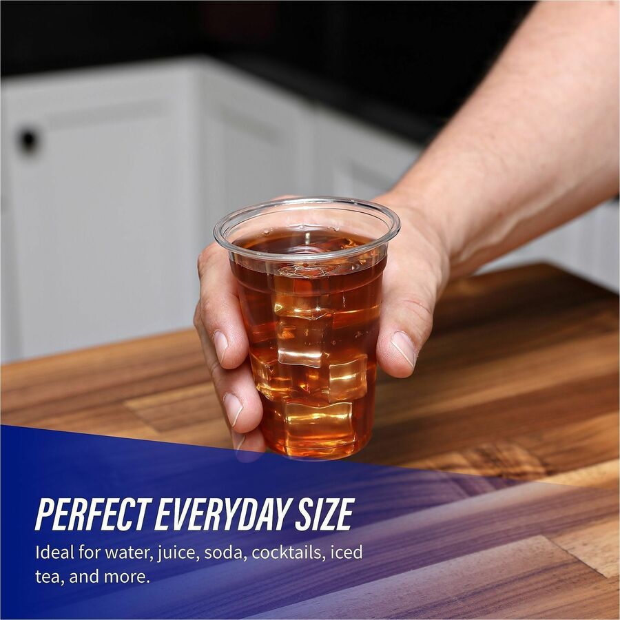 Genuine Joe 9 oz Clear Plastic Cups - fl - Cold Drink Beverage - 50 / Pack