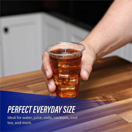 Genuine Joe 9 oz Clear Plastic Cups - fl - Cold Drink Beverage - 50 / Pack