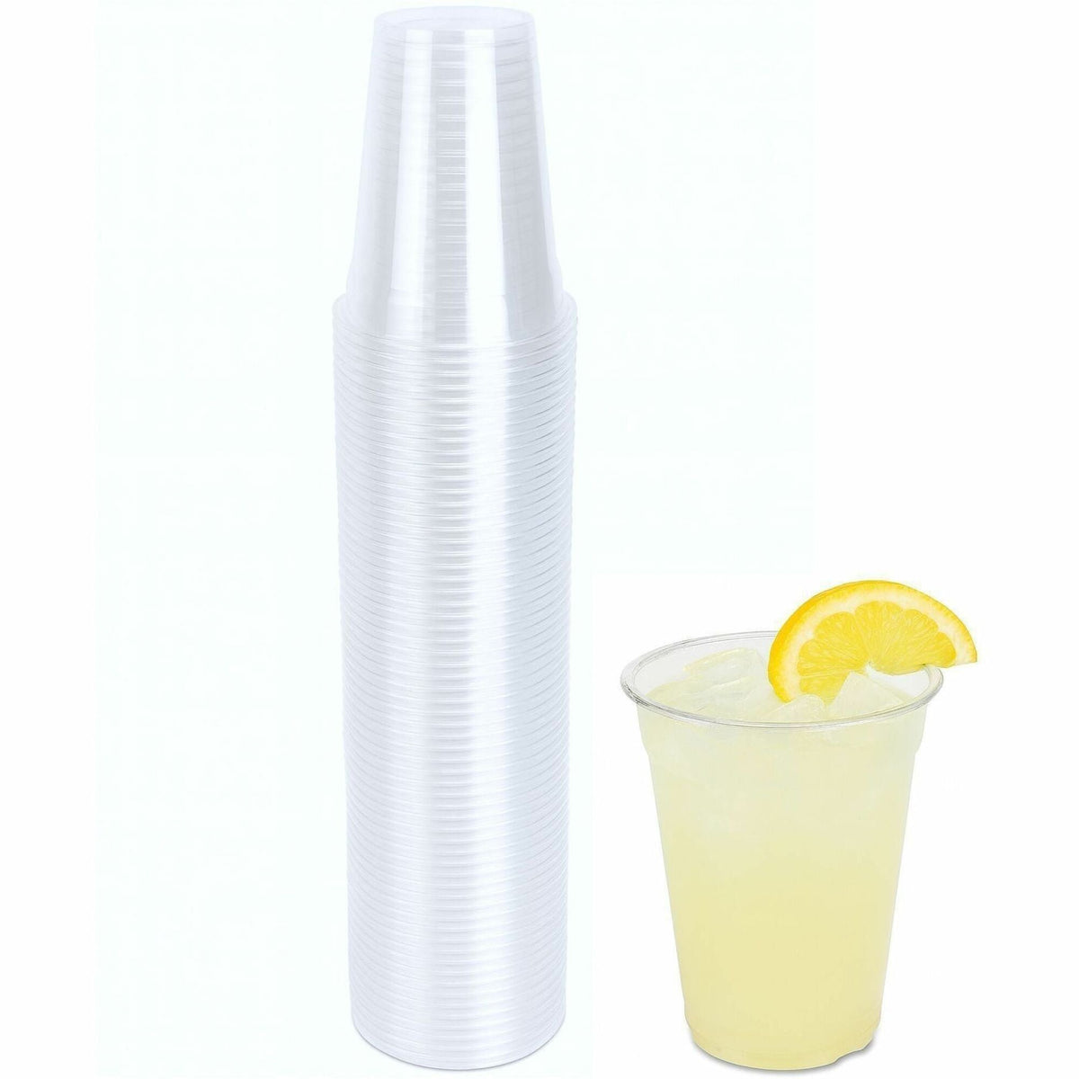 Genuine Joe 9 oz Clear Plastic Cups - fl - Cold Drink Beverage - 50 / Pack