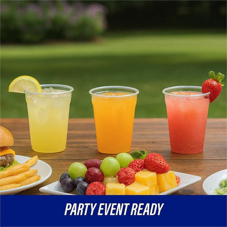 Genuine Joe 9 oz Clear Plastic Cups - fl - Cold Drink Beverage - 50 / Pack