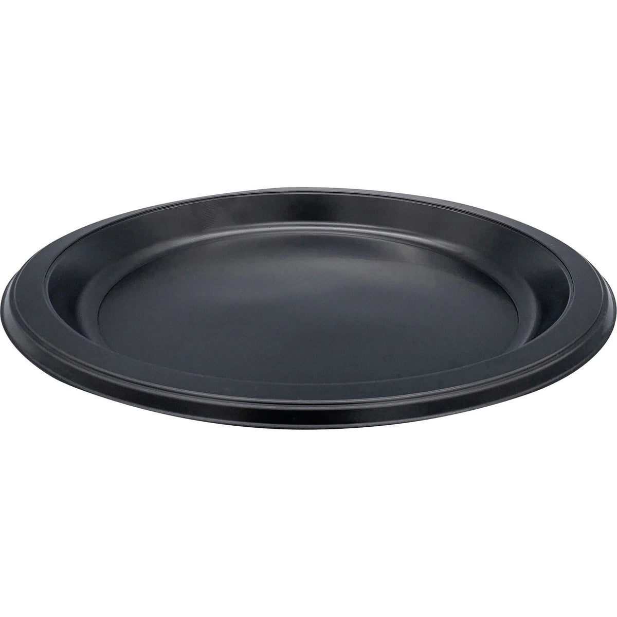 Genuine Joe 9’’ Round Plastic Plates - Serving Essentials - Black - 125/Pack