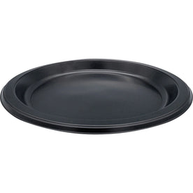 Genuine Joe 9’’ Round Plastic Plates - Serving Essentials - Black - 125/Pack