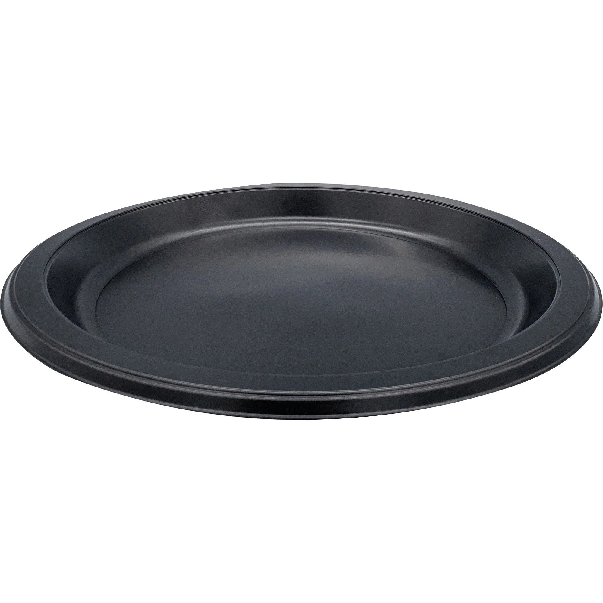 Genuine Joe 9’’ Round Plastic Plates - Serving Essentials - Black - 125/Pack
