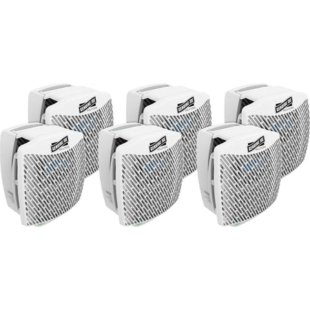 Genuine Joe Air Freshener Dispenser System - 30 Day Refill Life - 6000 ft² Coverage - 6 / Carton - White - Dispensers