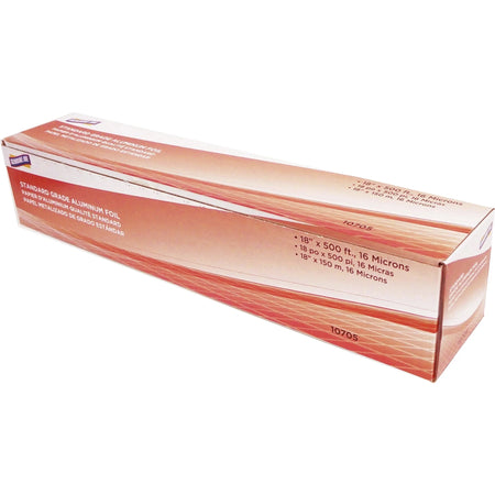 Genuine Joe Aluminum Foil: 18’’ x 500 ft - Pliable Disposable - Silver - Food Storage