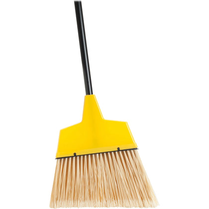Genuine Joe Angle Broom - Polyvinyl Chloride (PVC) Bristle - 47’’ Handle Length - 54.5’’ Overall - Steel - 1 Each